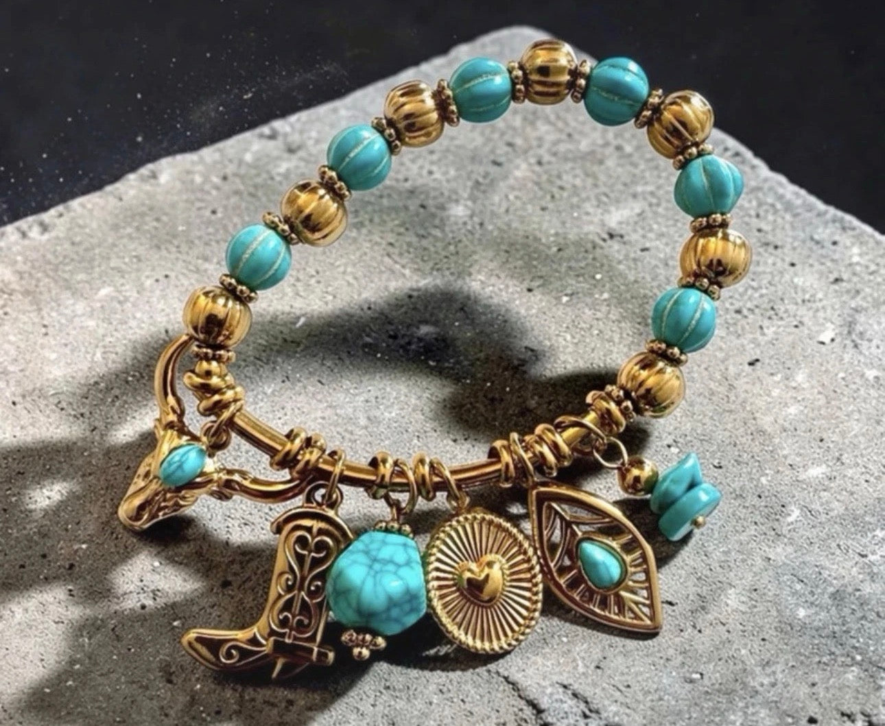 Boho Western Charm Beaded Bracelet
