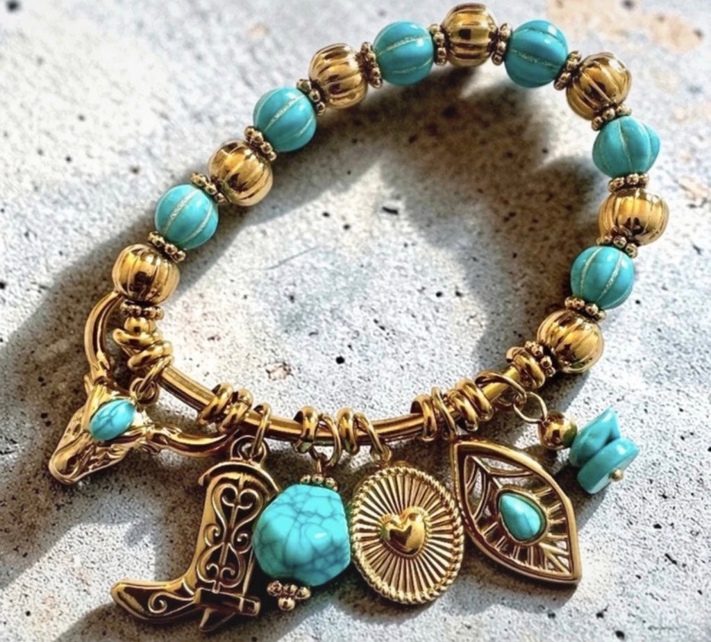 Boho Western Charm Beaded Bracelet