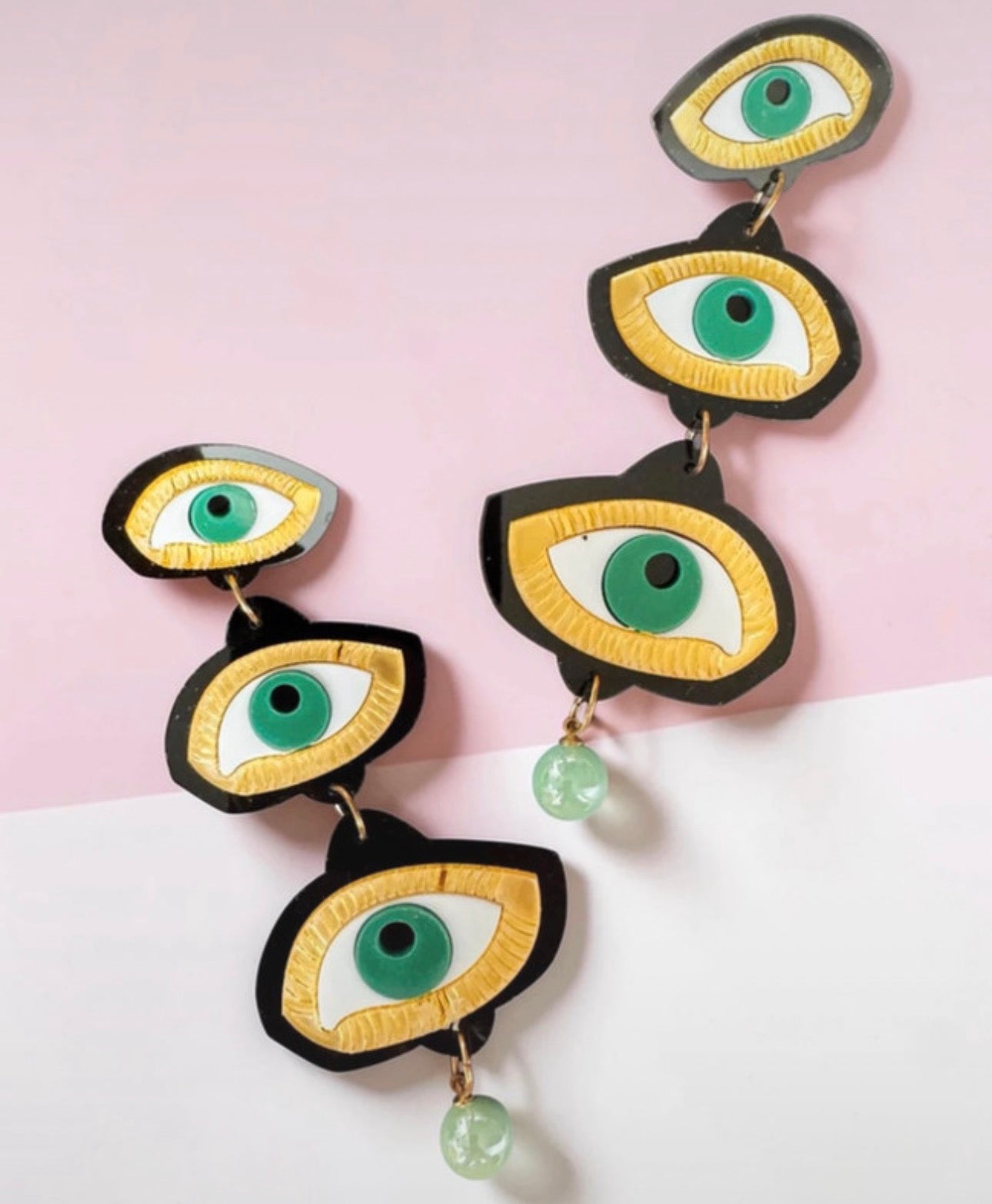 Statement Resin Acrylic Evil Eye Dangle Drop Stud Earrings