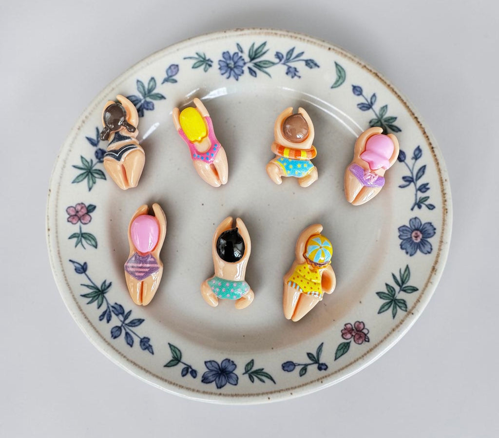 Cute Miniature 2cm Resin Acrylic Little Swimmers Fridge Magnets (Set of 7)
